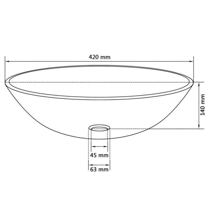 vidaXL Umývadlo z tvrdeného skla, 42 cm, matné