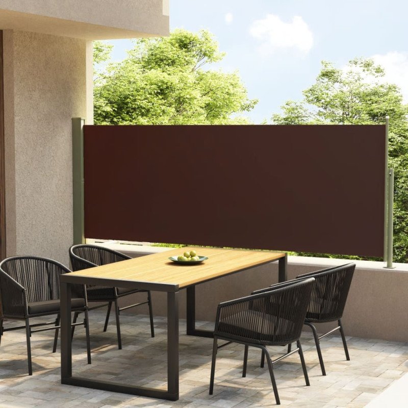 vidaXL Zaťahovacia bočná markíza na terasu 140x300 cm hnedá vidaXL Zaťahovacia bočná markíza na terasu 140x300 cm hnedá