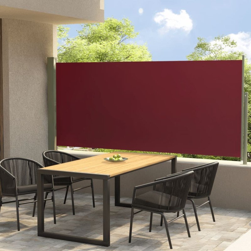 vidaXL Zaťahovacia bočná markíza na terasu 140x300 cm červená