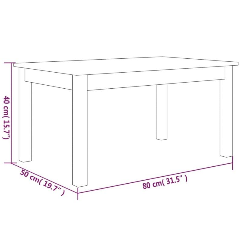 vidaXL Konferenčný stolík 80x50x40 cm borovicový masív