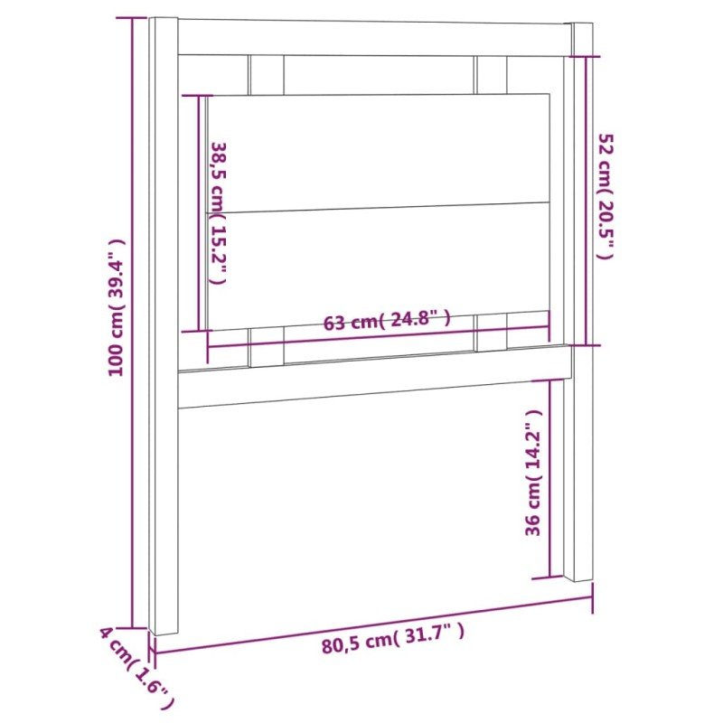 vidaXL Čelo postele biele 80,5x4x100 cm masívna borovica