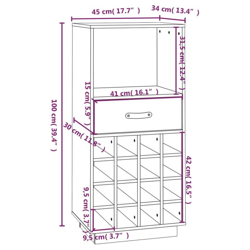 VidaXL Knižnica medovohnedá 45x34x100 cm masívna borovica