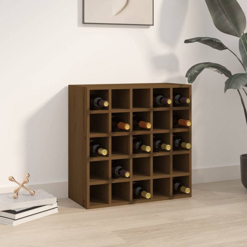 VidaXL Skrinka na víno medovohnedá 56x25x56 cm masívna borovica