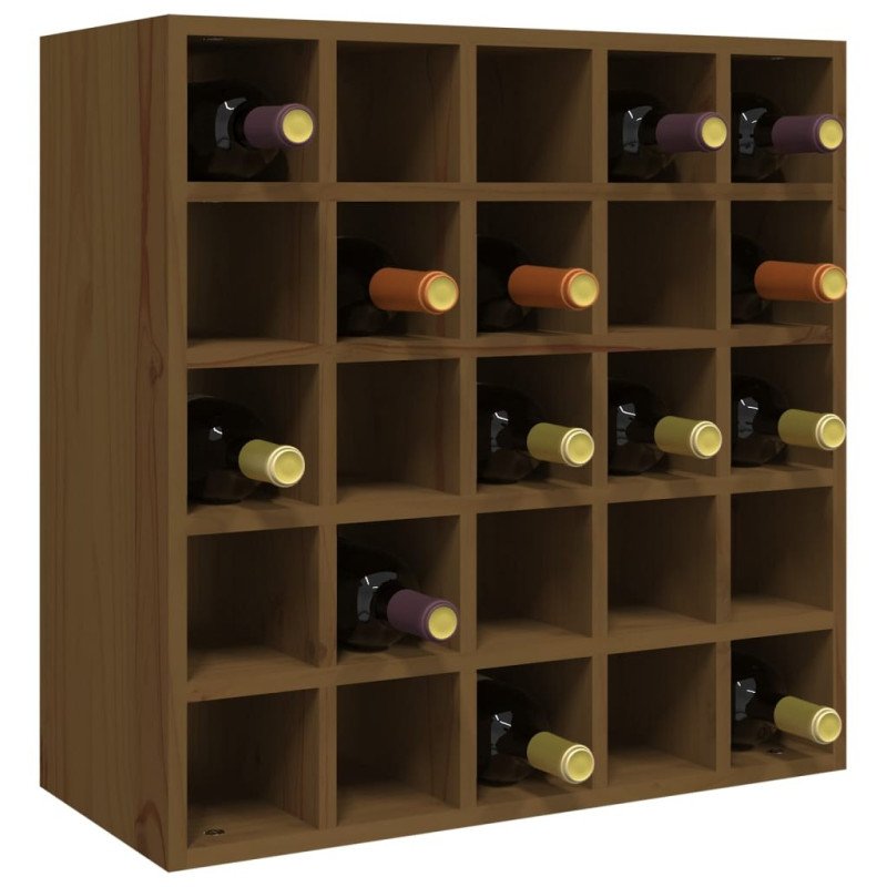 VidaXL Skrinka na víno medovohnedá 56x25x56 cm masívna borovica