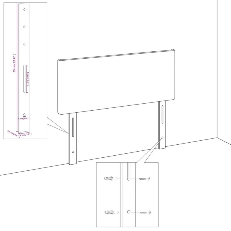 vidaXL Čelá postele 2 ks bledosivé 80x5x78/88 cm zamat