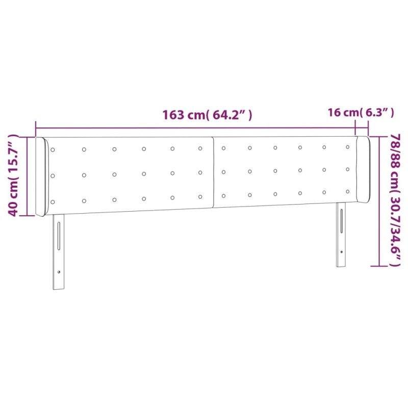 vidaXL Čelo postele so záhybmi čierne 163x16x78/88 cm umelá koža