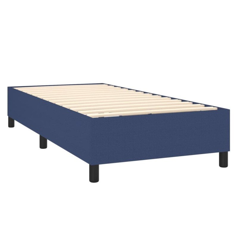 vidaXL Posteľný rám boxspring s matracom modrý 90x200 cm látka