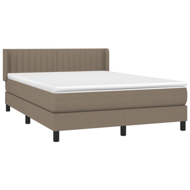 vidaXL Boxspring posteľ s matracom sivohnedý 140x190 cm látka