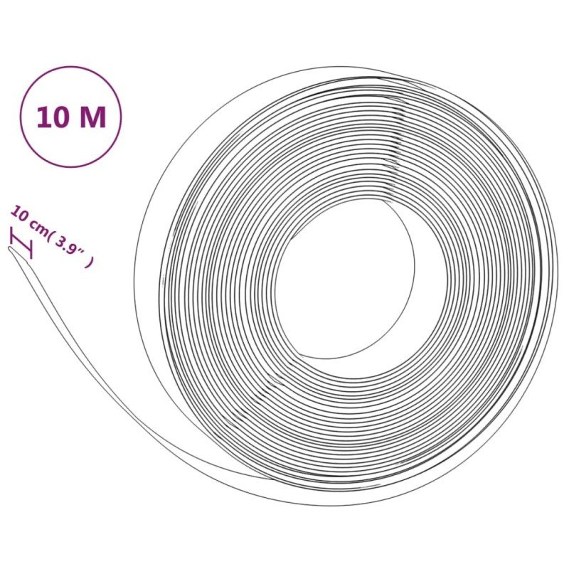 vidaXL Záhradné obruby 4 ks čierne 10 m 10 cm polyetylén