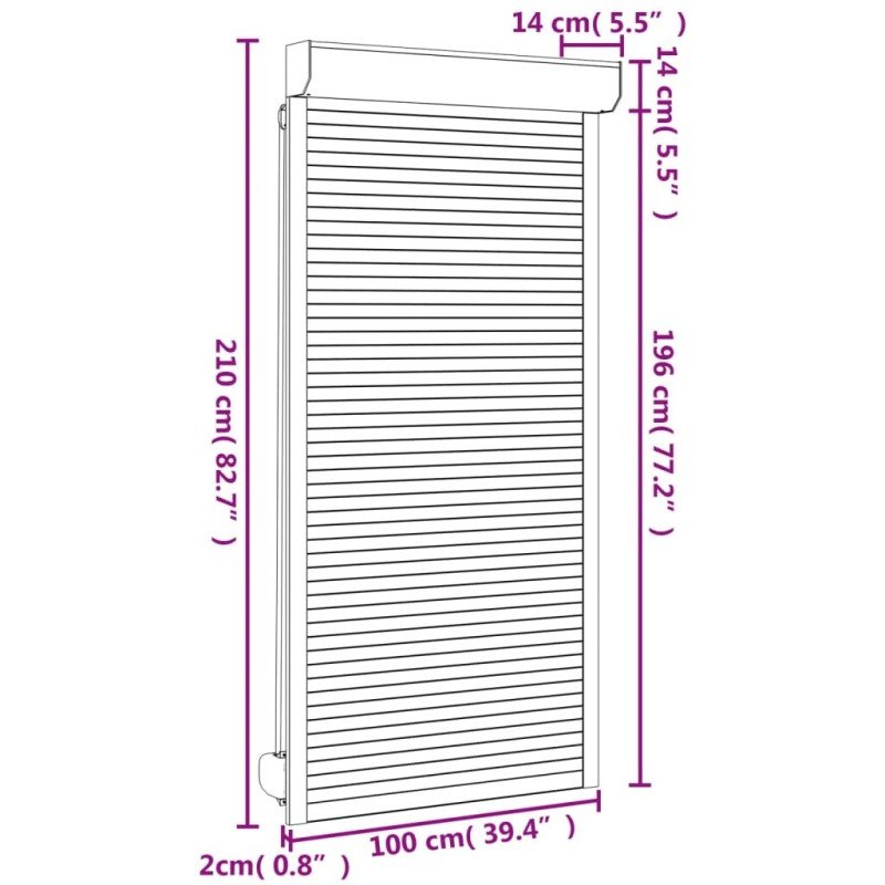 vidaXL Predokenná roleta, hliník 100x210 cm, antracitová