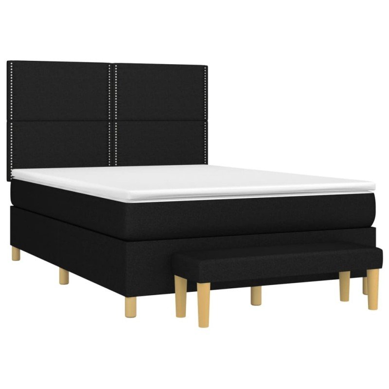 vidaXL Boxspring posteľ s matracom čierny 140x190 cm látka