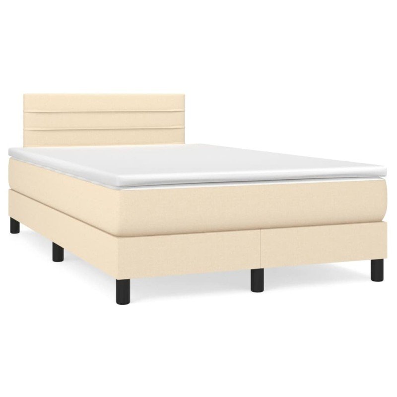 vidaXL Boxspring posteľ s matracom krémový 120x200 cm látka