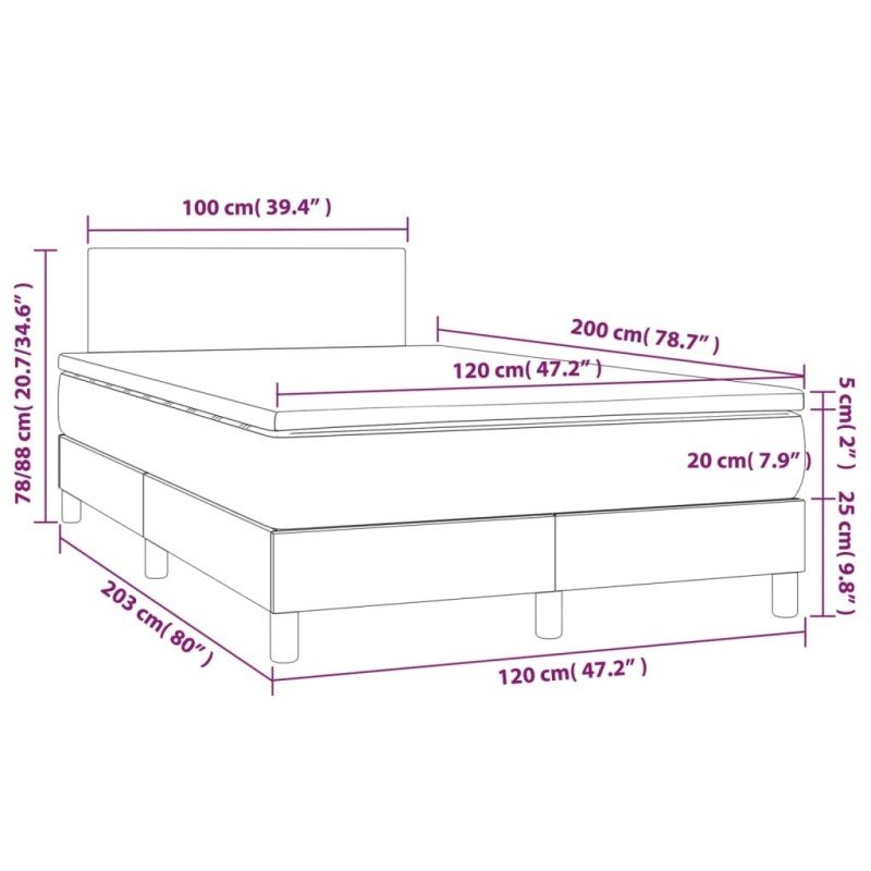 vidaXL Boxspring posteľ s matracom kapučínová 120x200 cm umelá koža