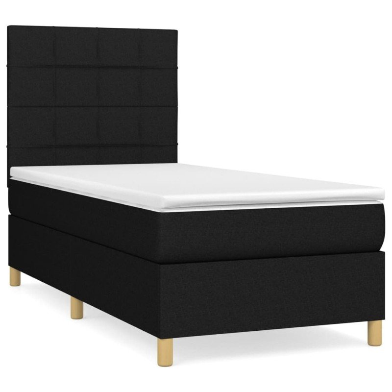 vidaXL Boxspring posteľ s matracom čierna 100x200 cm látka