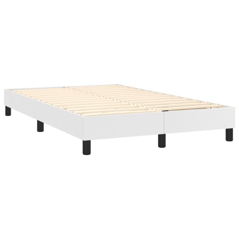 vidaXL Boxspring posteľ s matracom a LED biela 120x200 cm umelá koža