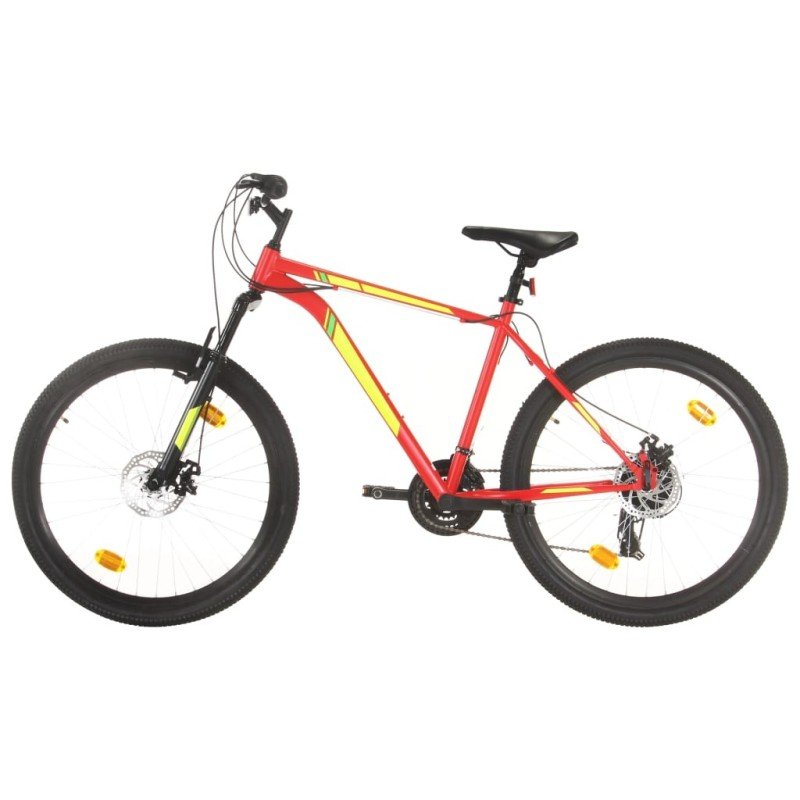 vidaXL Horský bicykel 21 rýchlostí 27,5" koleso 42 cm rám červený