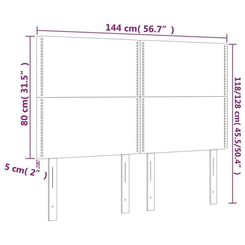 vidaXL Čelá postele 4 ks biele 72x5x78/88 cm umelá koža