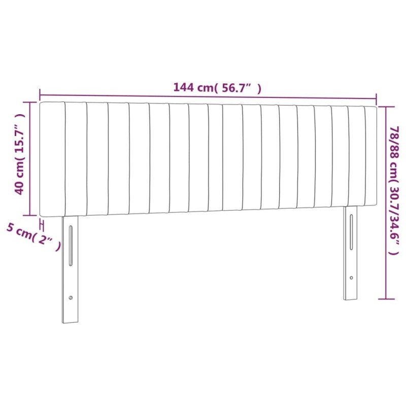 vidaXL Čelo postele s LED tmavozelené 144x5x78/88 cm zamat