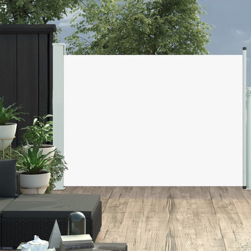 vidaXL Zaťahovacia bočná markíza na terasu 117x500 cm krémová