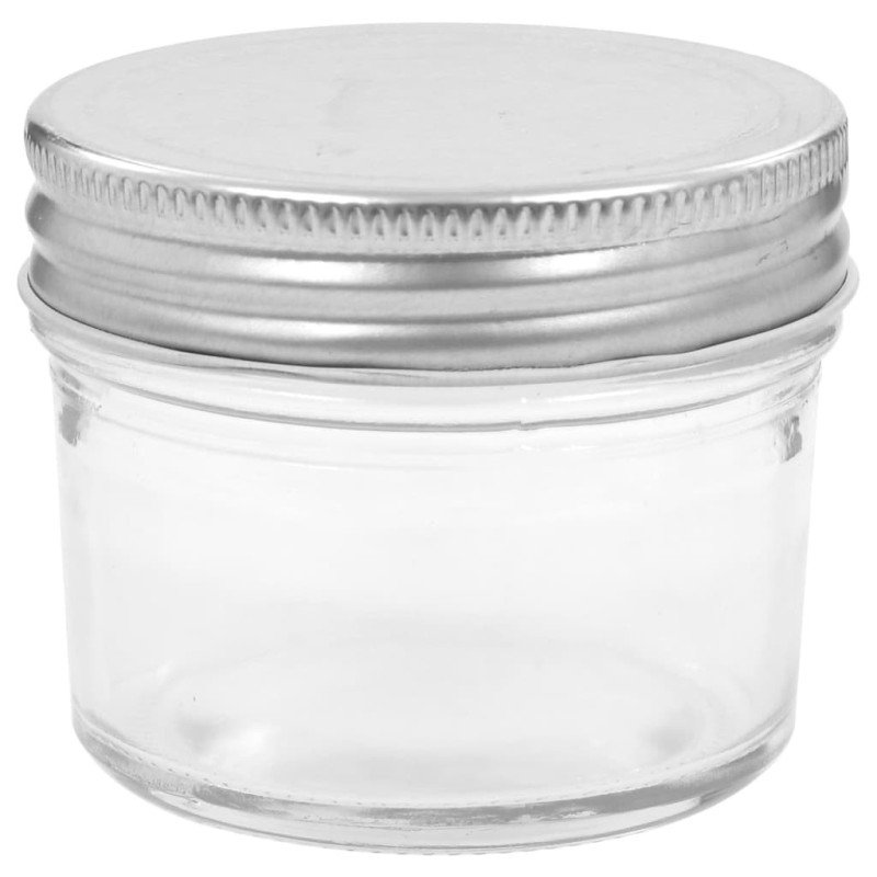 vidaXL Sklenené zaváracie poháre so striebornými viečkami 24 ks 110 ml