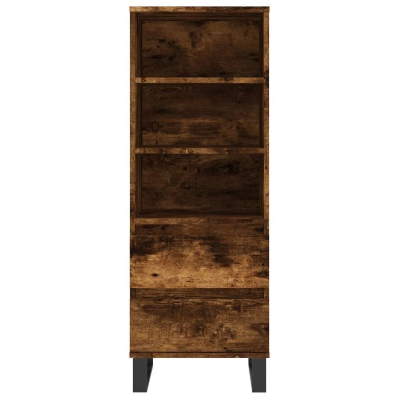 vidaXL Vysoká skrinka dymový dub 40x36x110 cm spracované drevo