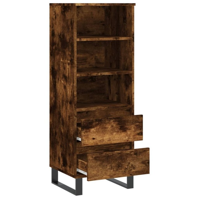 vidaXL Vysoká skrinka dymový dub 40x36x110 cm spracované drevo