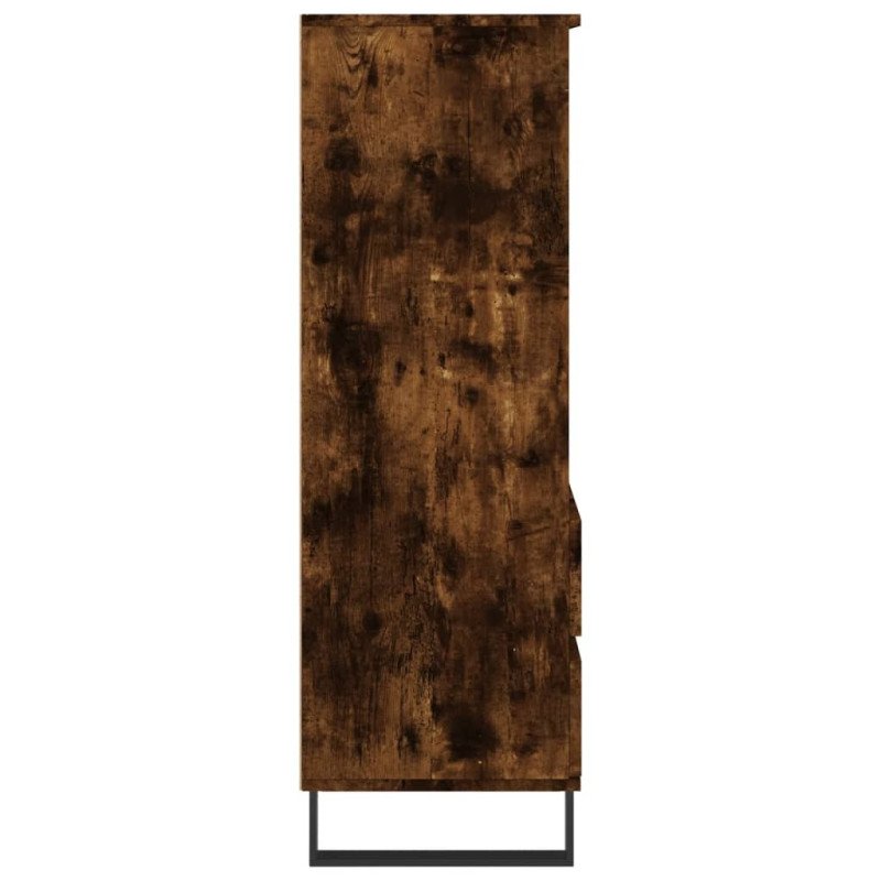 vidaXL Vysoká skrinka dymový dub 40x36x110 cm spracované drevo