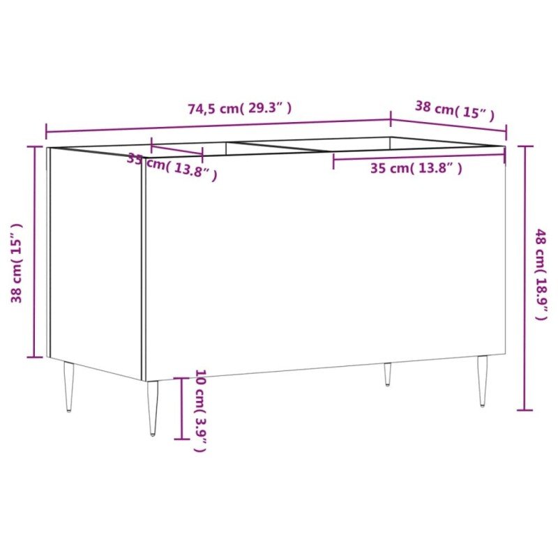 vidaXL Skrinka na platne čierna 74,5x38x48 cm kompozitné drevo