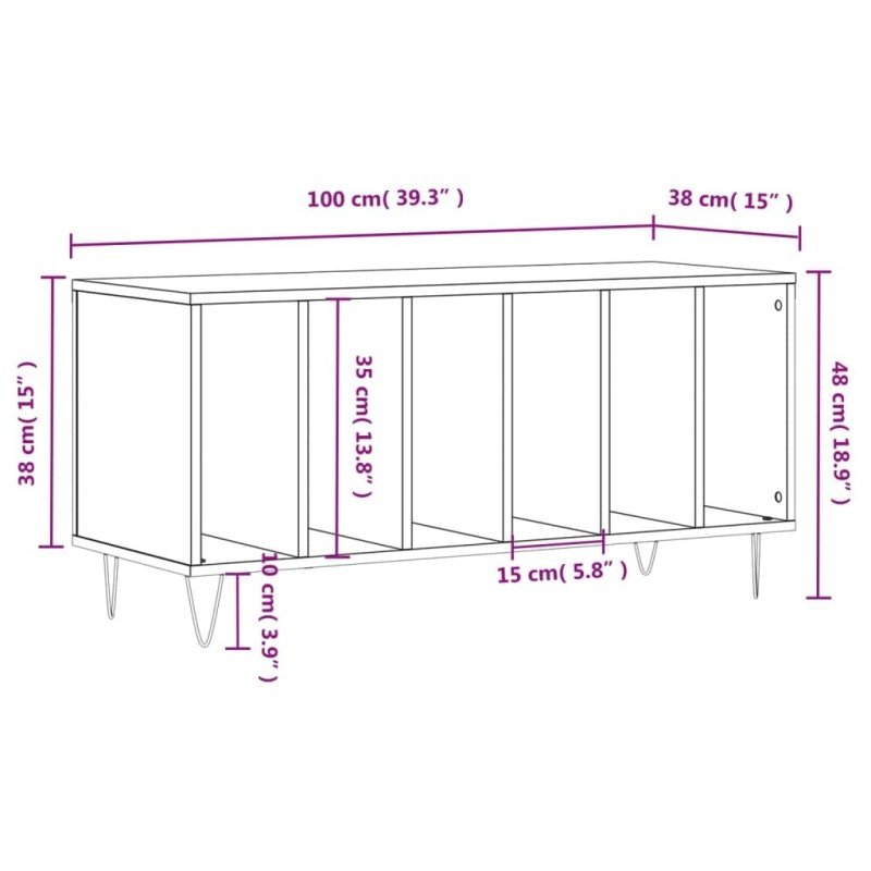 vidaXL Skrinka na platne biela 100x38x48 cm kompozitné drevo