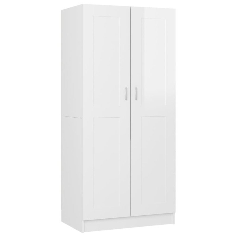 vidaXL Šatník, lesklý biely 82,5x51,5x180 cm, kompozitné drevo