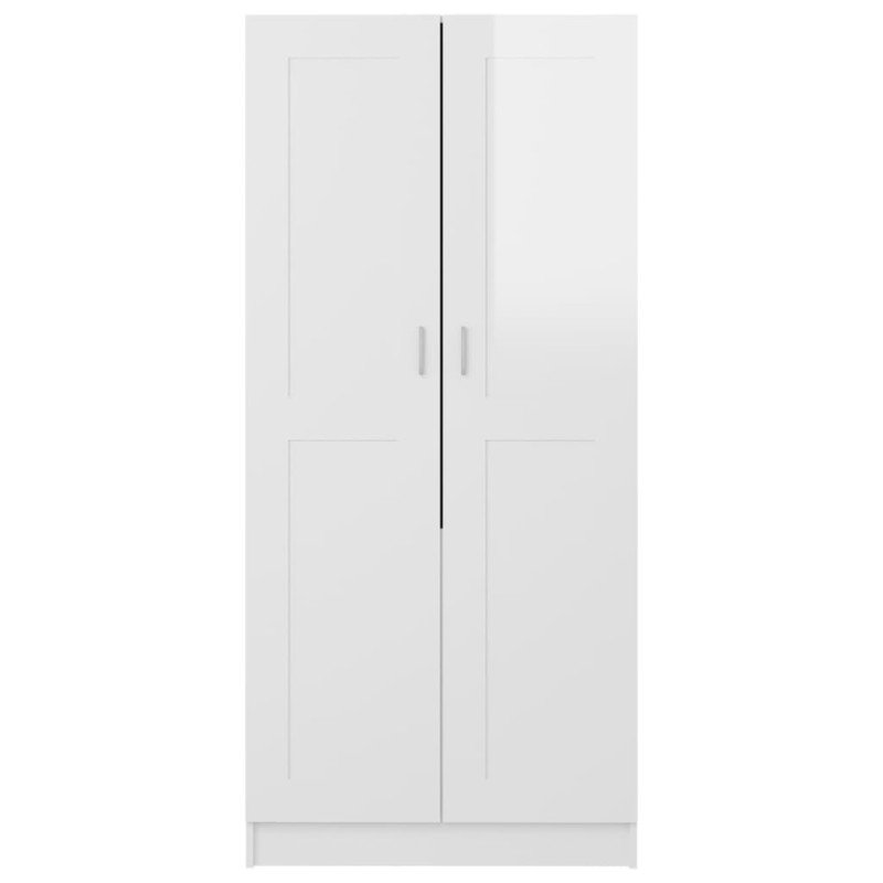 vidaXL Šatník, lesklý biely 82,5x51,5x180 cm, kompozitné drevo
