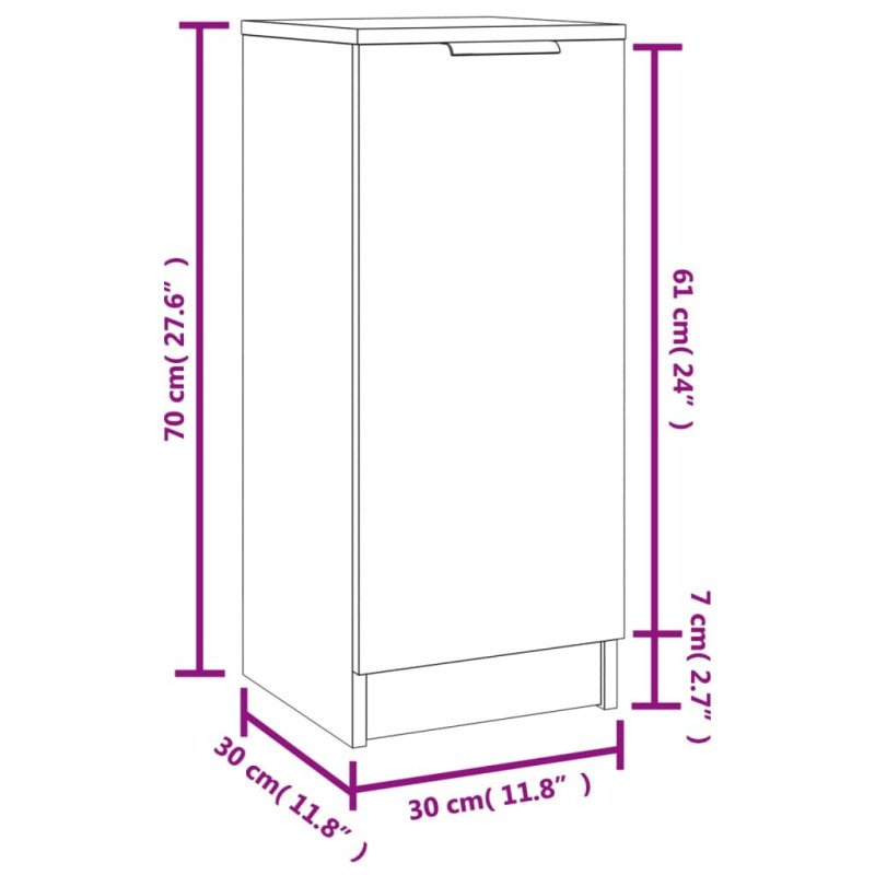 vidaXL Komoda čierna 30x30x70 cm spracované drevo