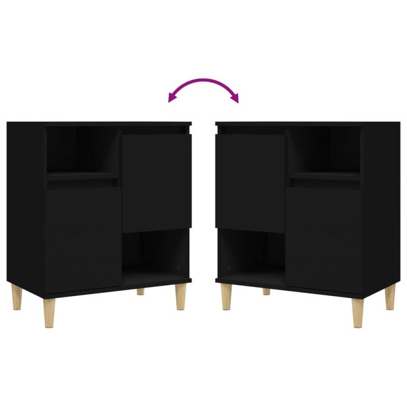 vidaXL Komody 3 ks čierne 60x35x70 cm kompozitné drevo