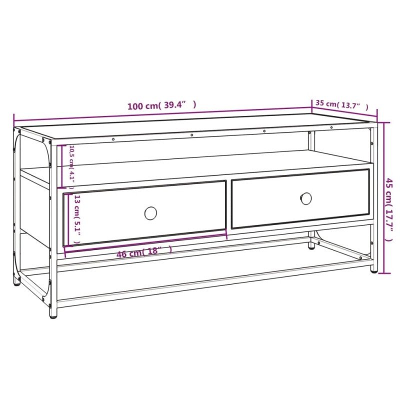 vidaXL TV skrinka čierna 100x35x45 cm spracované drevo