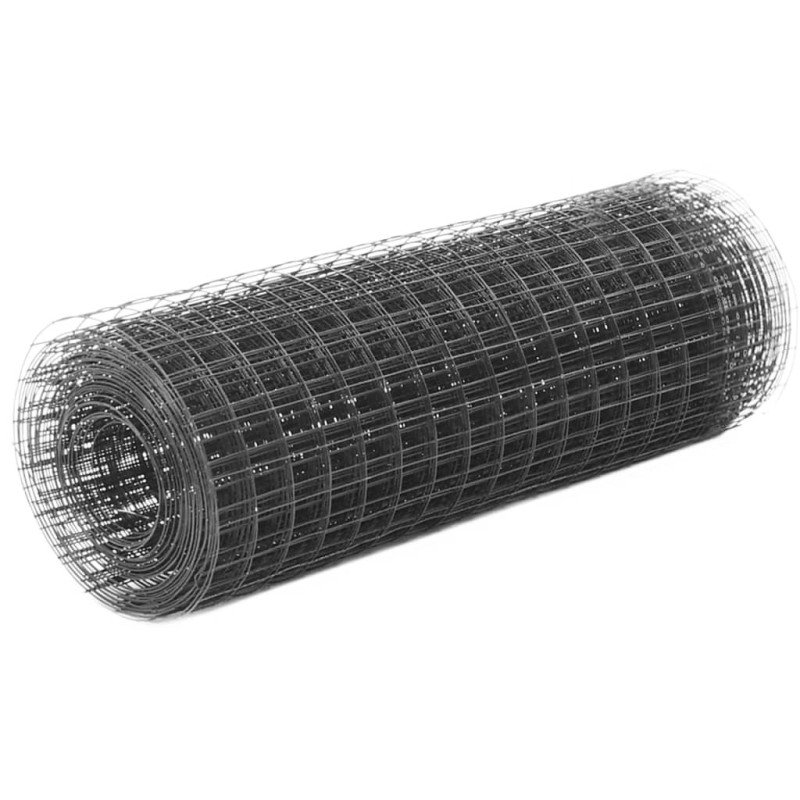 vidaXL Drôtené pletivo, oceľ potiahnutá PVC 10x0,5 m, sivé