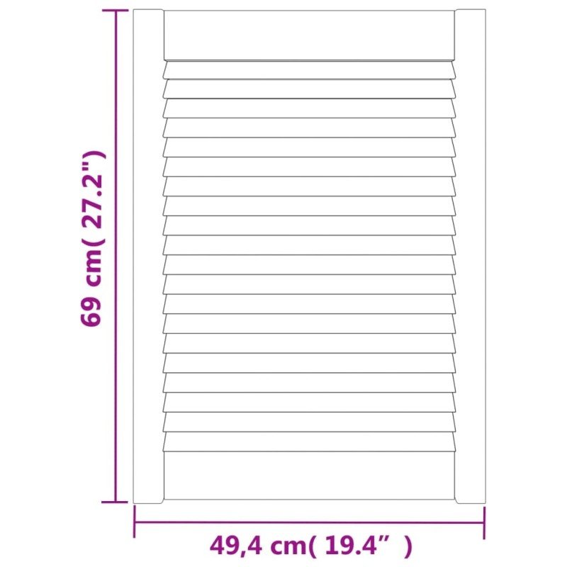 vidaXL Lamelové dvierka na skrinku, biele 69x49,4 cm, borovica