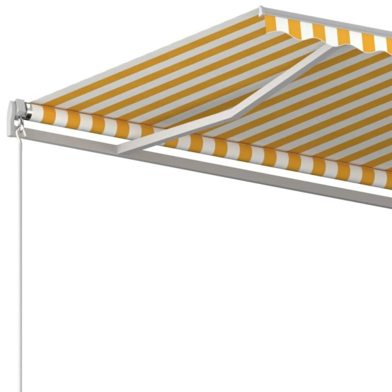 vidaXL Ručne zaťahovacia markíza 500x350 cm žltá a biela