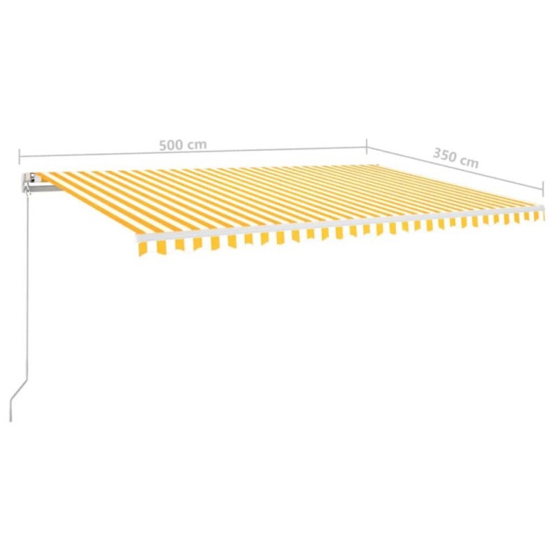 vidaXL Ručne zaťahovacia markíza 500x350 cm žltá a biela