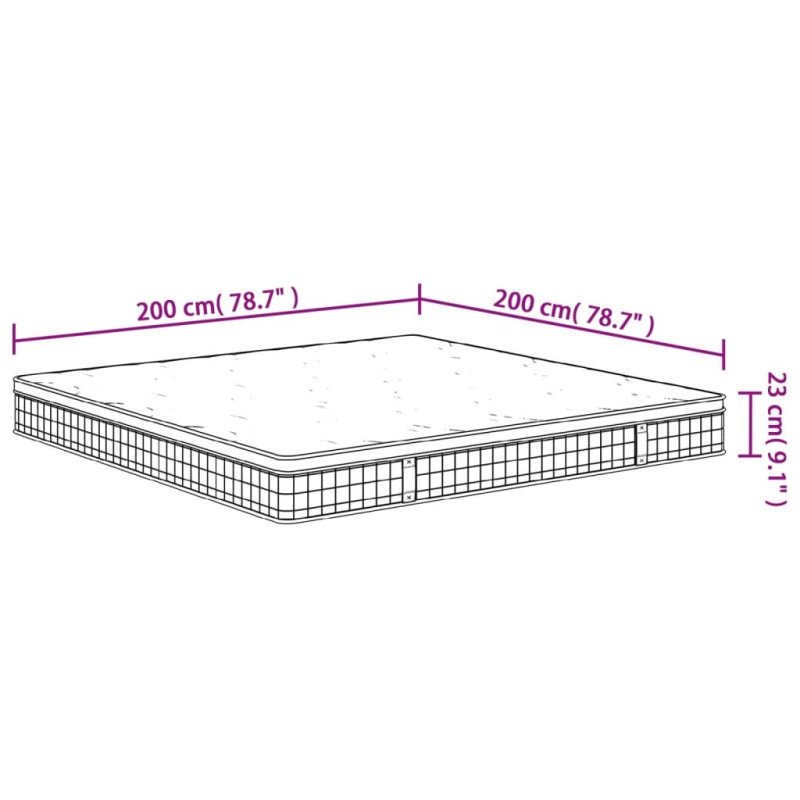 vidaXL Bonnell pružinový matrac stredne tvrdý 200x200 cm
