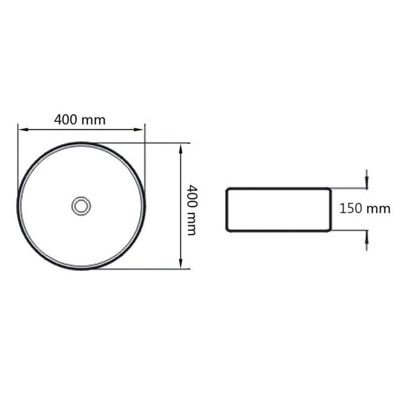 vidaXL Umývadlo 40x15 cm keramické zlaté