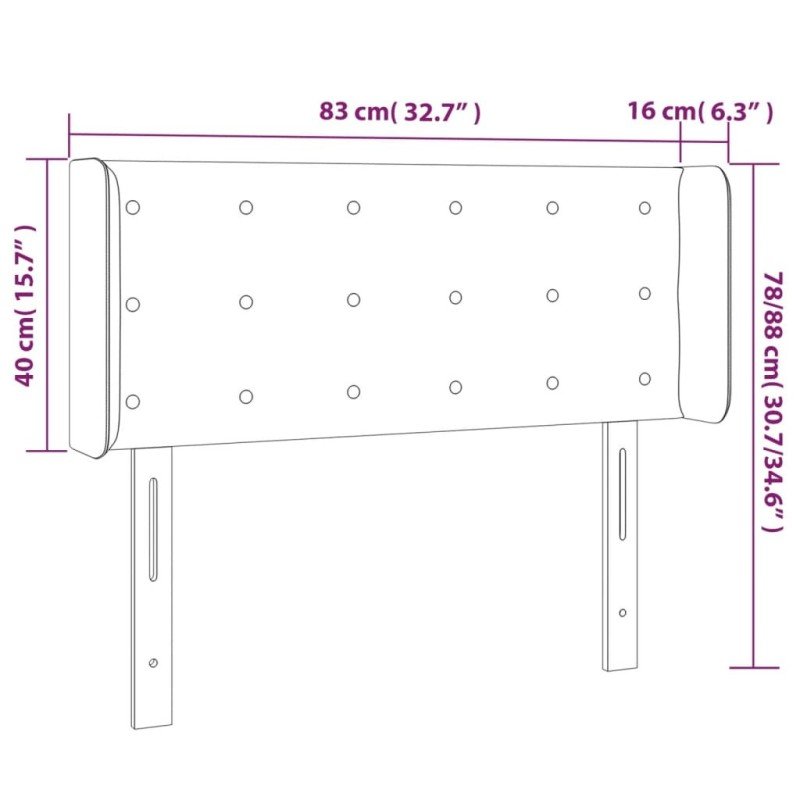 vidaXL Čelo postele so záhybmi čierne 83x16x78/88 cm umelá koža