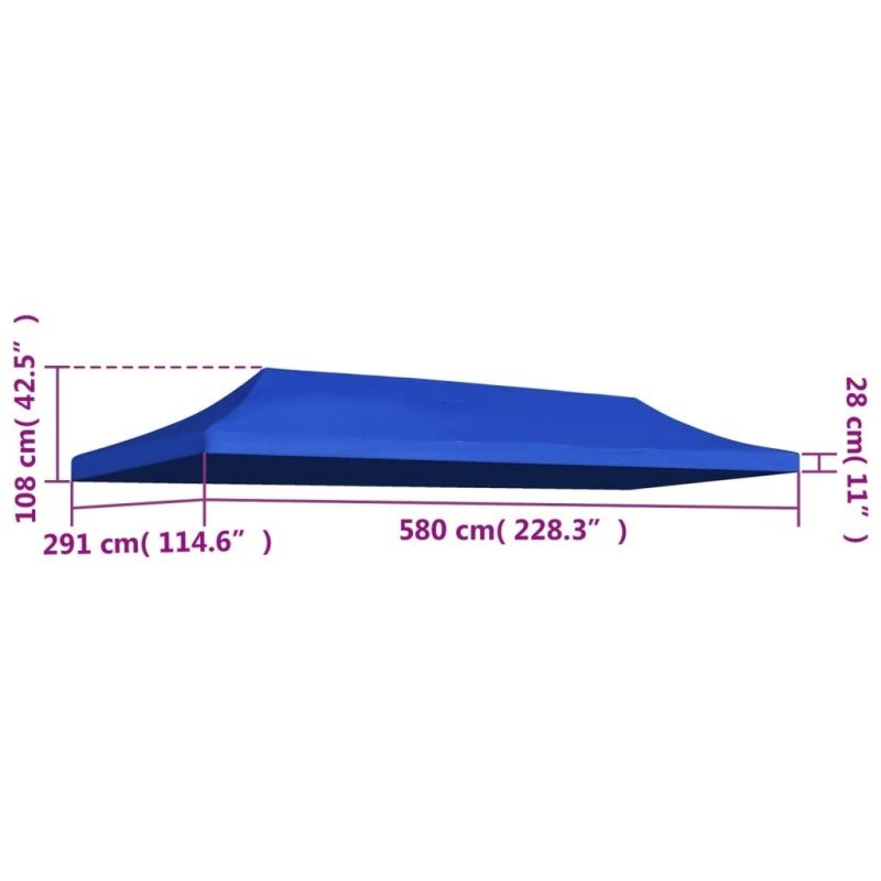 vidaXL Strecha na párty stan 3x6 m, modrá