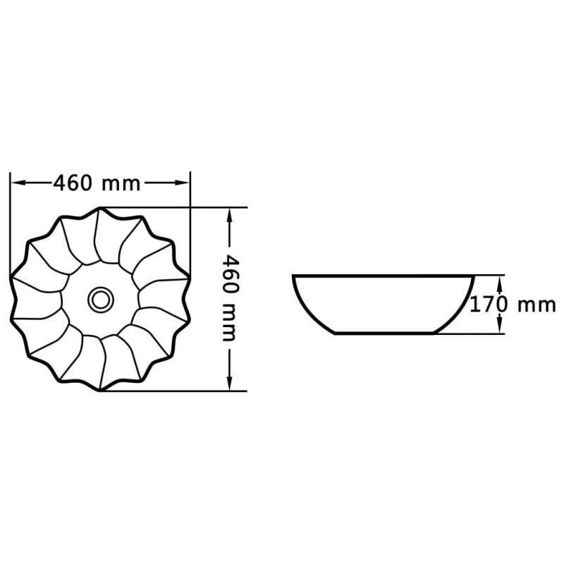 vidaXL Umývadlo biele 46x17 cm keramické