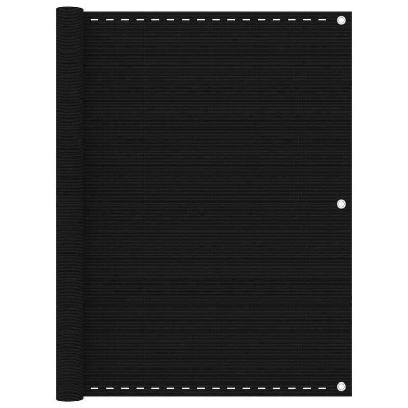 vidaXL Balkónová markíza čierna 120x600 cm HDPE
