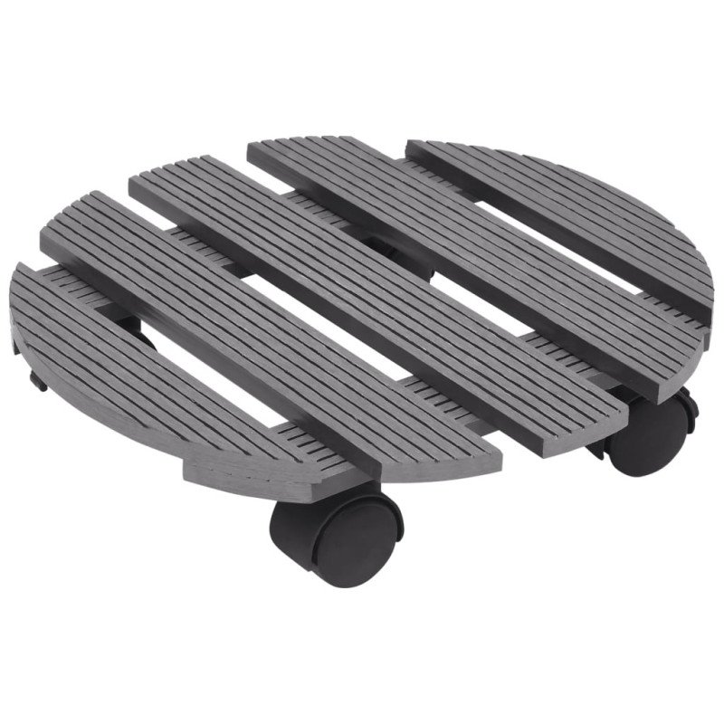 vidaXL Vozíky pod kvetináče 2 ks sivé Ø30x7,5 cm WPC