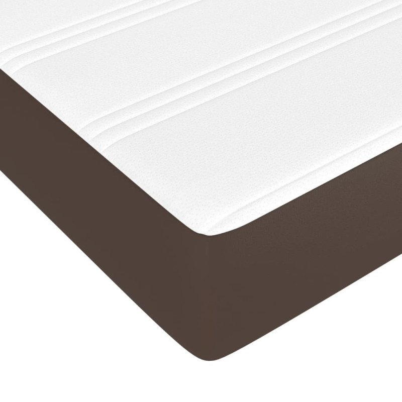 vidaXL Matrac s taštičkovými pružinami hnedý 140x200x20 cm umelá koža