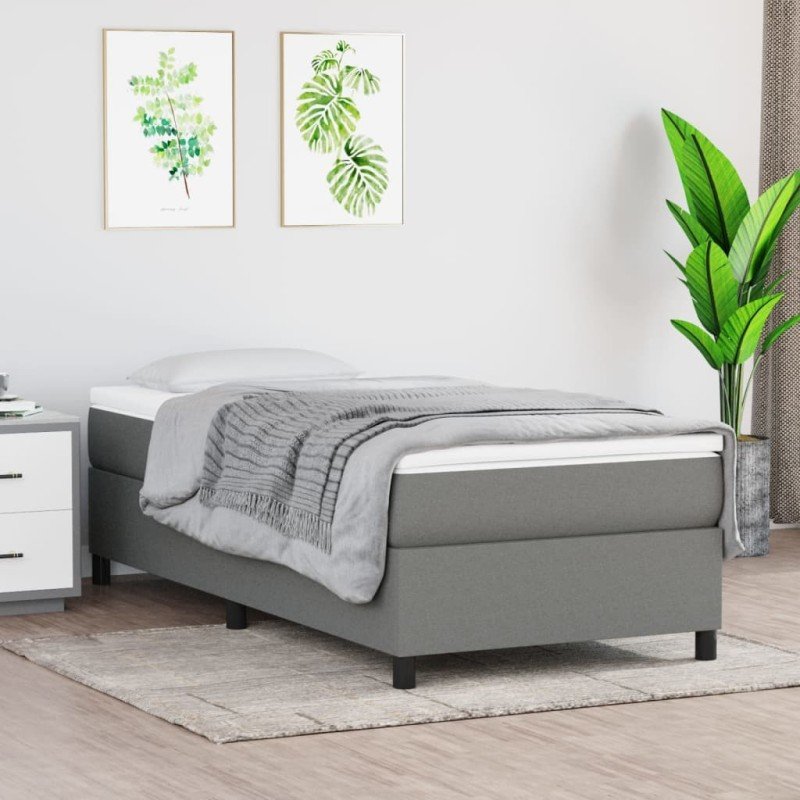 vidaXL Boxspring posteľ s matracom tmavosivá 90x190 cm látka