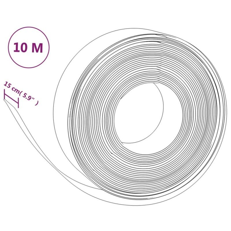 vidaXL Záhradné obruby 2 ks čierne 10 m 15 cm polyetylén