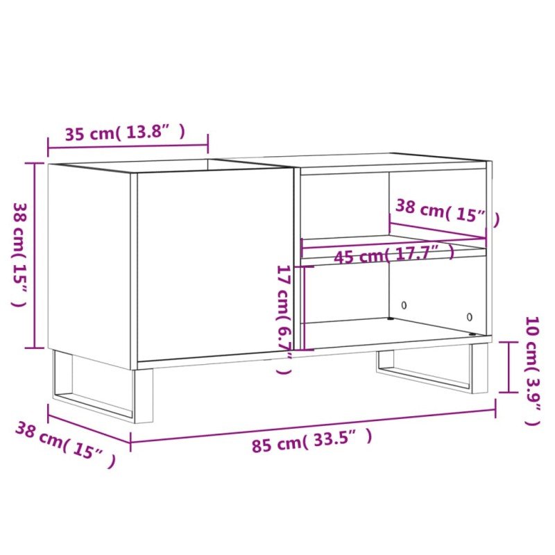 vidaXL Skrinka na platne betónovosivá 85x38x48 cm kompozitné drevo