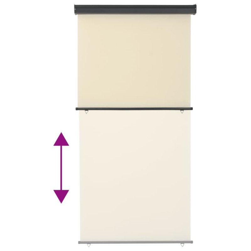 vidaXL Bočná markíza na balkón 122x250 cm, krémová